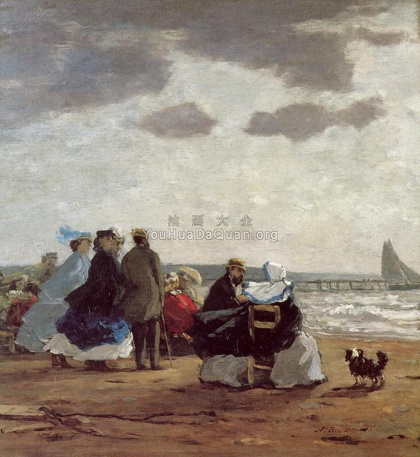 On the Beach, Dieppe - 尤金·布丹